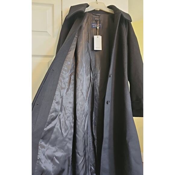 NWT Quince Italian Wool Belted Funnel Neck Coat Womens Large Black - Picture 13 of 16